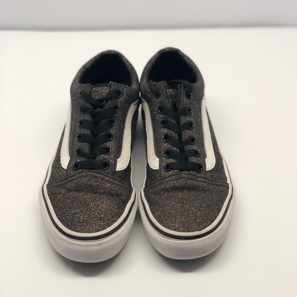 Girls size 2 Vans Iridescent Black shoes - Picture 5 of 5